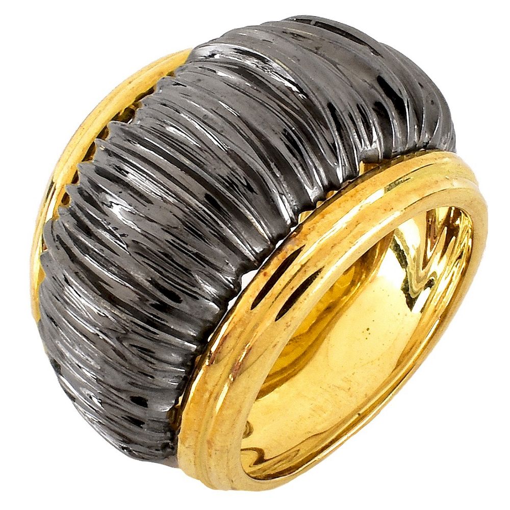 Appraisal: Italian K Gold Ring Italian Karat Yellow and White Gold