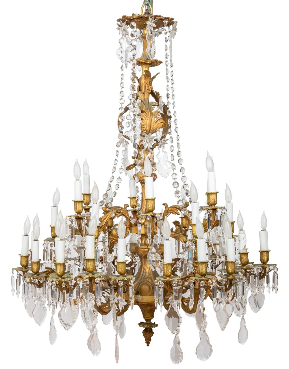 Appraisal: FRENCH GILT BRONZE THIRTY-TWO LIGHT CHANDELIERin the Louis XV style