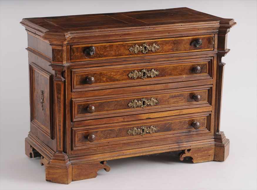 Appraisal: ITALIAN BAROQUE STYLE MINIATURE CHEST OF DRAWERS The top with