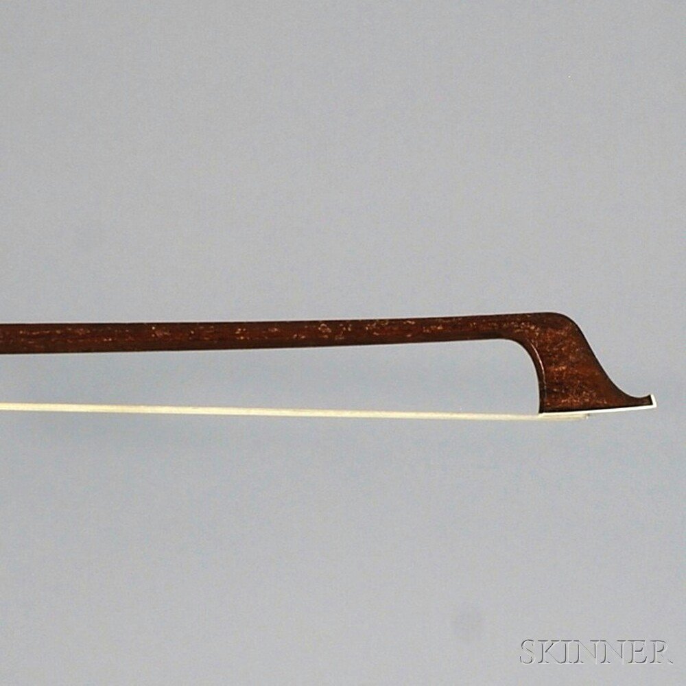 Appraisal: Silver-mounted Cello Bow Attributed to E Dupree the octagonal stick