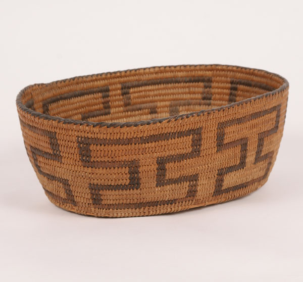 Appraisal: American Indian Pima oblong woven basket H x W