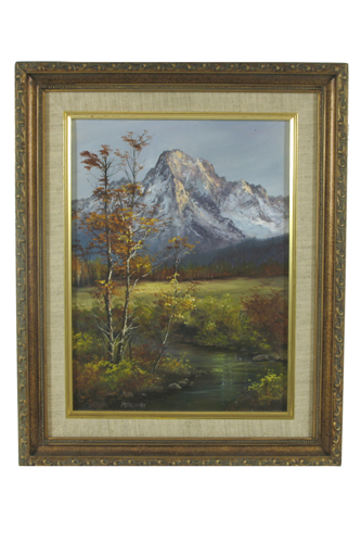 Appraisal: PATSEE PARKER oil on canvas Waldport Oregon th century Mountain