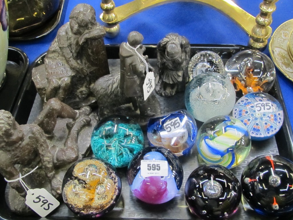 Appraisal: Lot comprising eleven Caithness glass paperweights to include Fire Dance