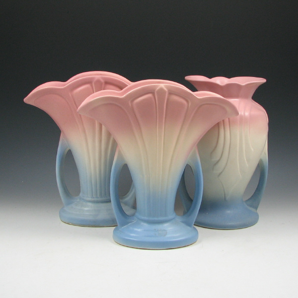 Appraisal: Hull Granada or Mardi Gras - Vases Three Hull Granada