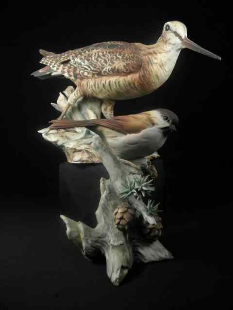 Appraisal: Two Tay Italian porcelain bird figures Includes a Woodcock and