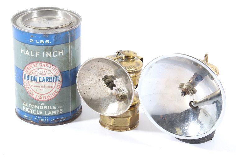 Appraisal: 's Miners Brass Carbide Lamps and Oil Can Featured in