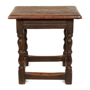 Appraisal: A William and Mary Oak Jointed Stool th Century height