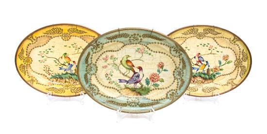 Appraisal: Sale Lot Three English Tole Trays th century of oval