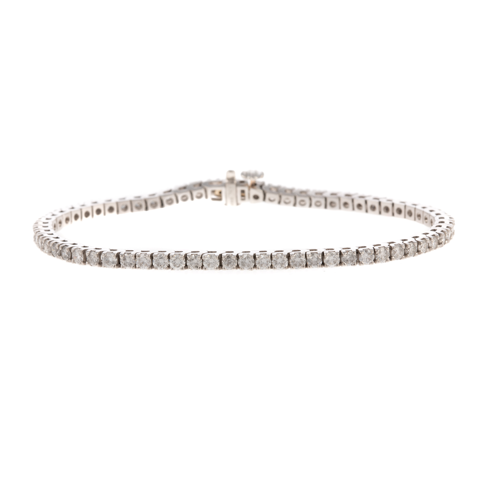 Appraisal: A CTW DIAMOND LINE BRACELET IN PLATINUM Platinum link bracelet