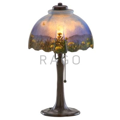 Appraisal: HANDEL Boudoir lamp w wildflowers Condition Report