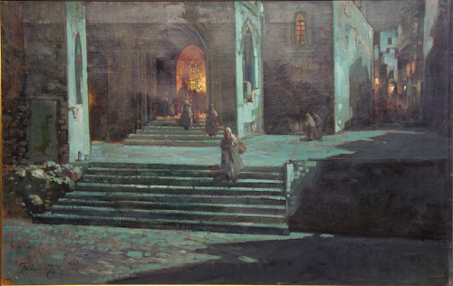 Appraisal: Felix Giordano Italian - Twilight on the Duomo Oil on