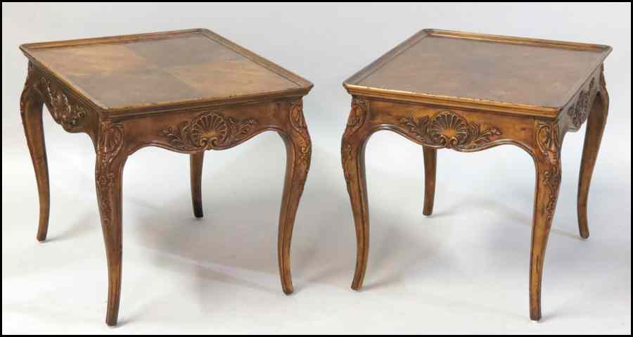 Appraisal: PAIR OF HENREDON WALNUT END TABLES Together with a cocktail