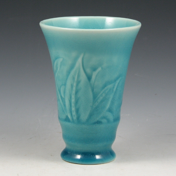 Appraisal: Rookwood vase from with molded Art Deco motif in blue