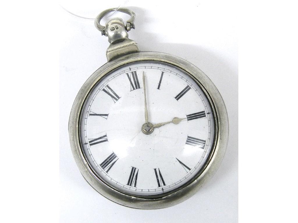 Appraisal: Large early English silver fusee lever pocket watch hallmarked Chester