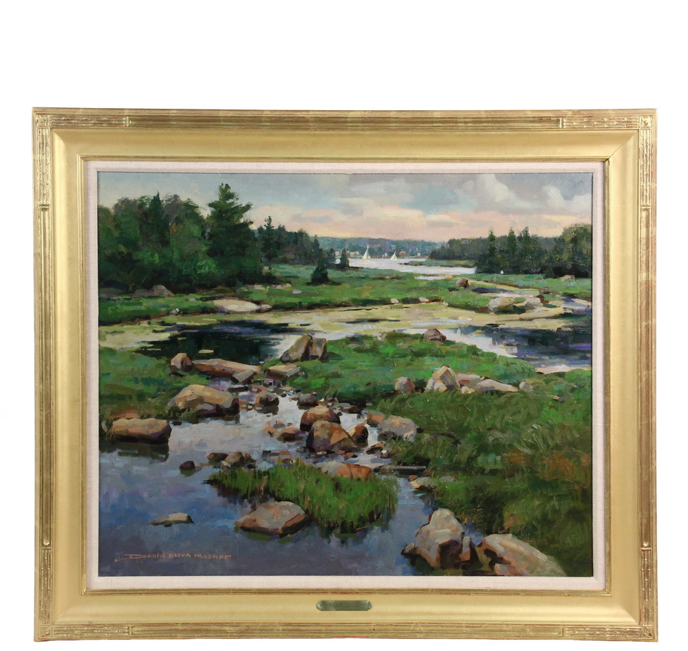 Appraisal: DONALD MOSHER MA - - Beside Still Waters oil on