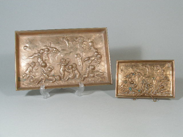 Appraisal: Two French Bronze Trays Thiebaut th c two sizes both