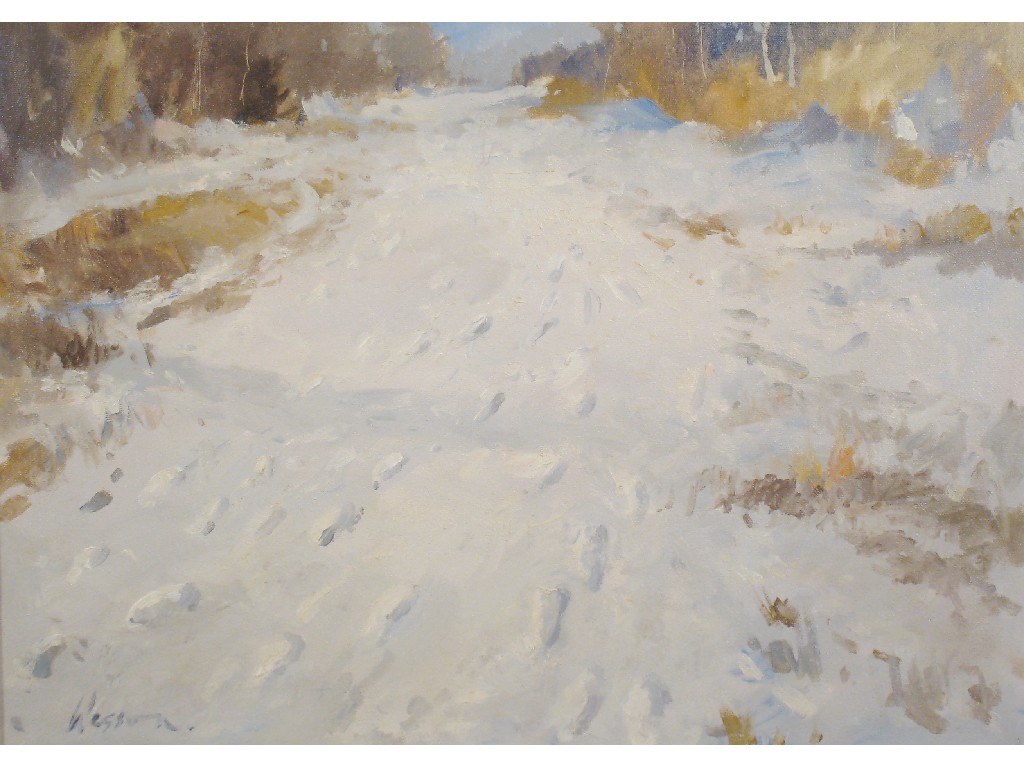 Appraisal: EDWARD WESSON - Footsteps in the Snow signed 'Wesson' lower