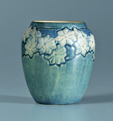 Appraisal: Newcomb College bud vase blue green matte glaze shoulder with