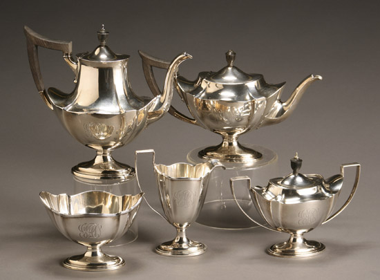 Appraisal: Gorham Sterling Five-Piece Coffee and Tea Service Providence Dated In