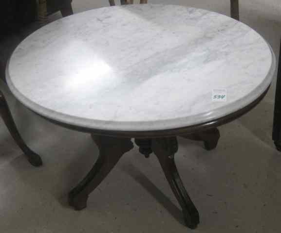 Appraisal: VICTORIAN MARBLE-TOP COFFEE TABLE American last quarter of the th