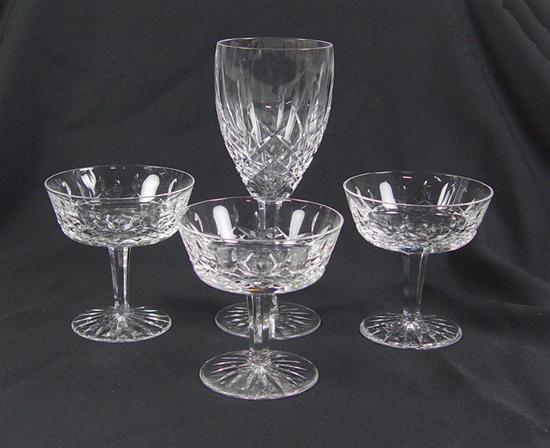 Appraisal: Three Waterford Lismore Sherbets With etched signature high Together with