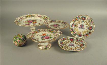 Appraisal: Assorted Dresden porcelain tablewares Comprising three cake plates two dessert