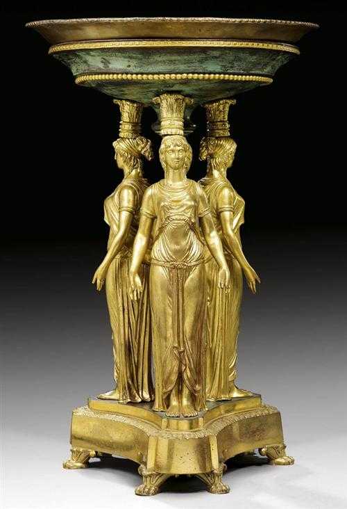 Appraisal: BRONZE BOWL AUX JEUNES FEMMES late Empire Paris th century