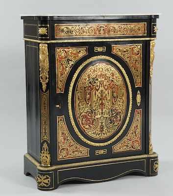 Appraisal: A Napoleon III Style Commode The black lacquered wood ebonized