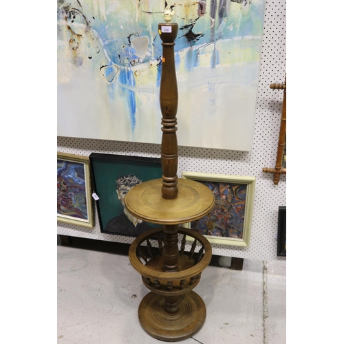 Appraisal: Vintage French beech and walnut tray table standard lamp unknown