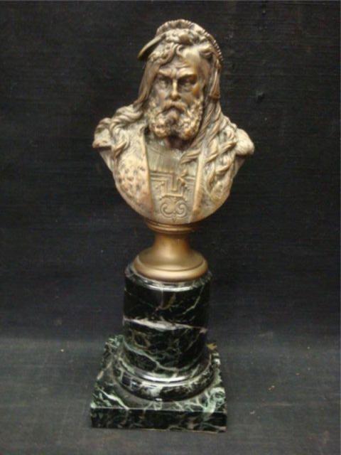 Appraisal: CARRIER A Gilt Metal Bust on a Marble Base Signed