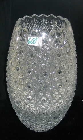 Appraisal: A CUT DIAMOND AND STAR FLOWER VASE in bulbous form