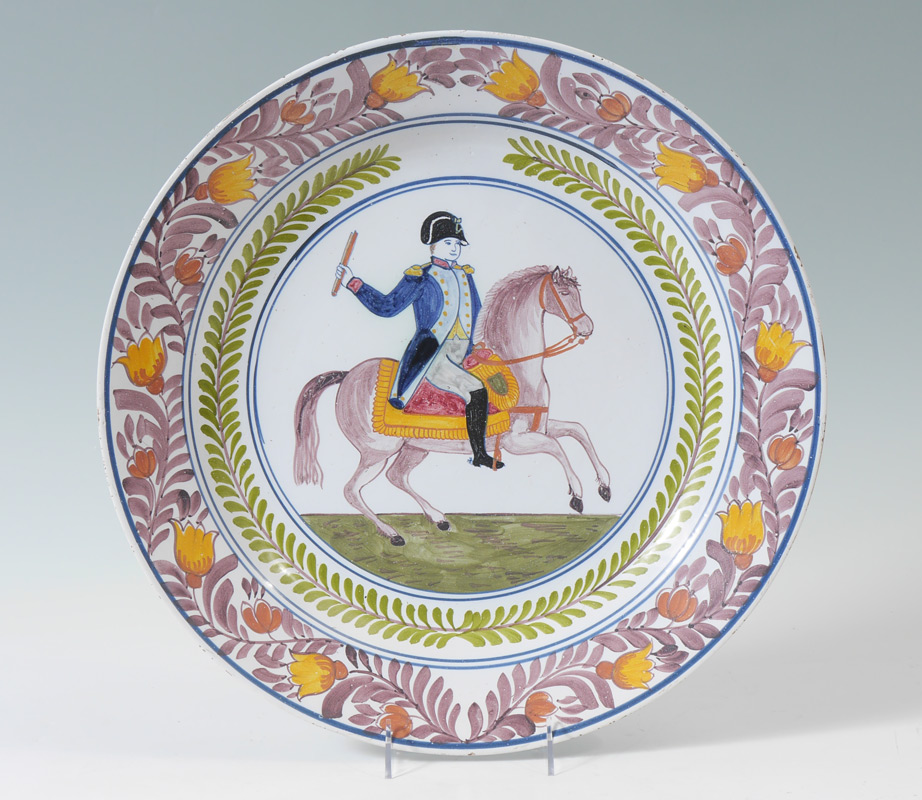 Appraisal: NAPOLEON FAIENCE CHARGER In the manner of Quimper floral rim