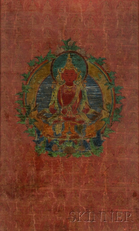 Appraisal: Thangka Tibet th century Red Hat school image of Amytaus