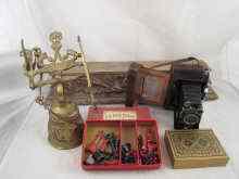 Appraisal: A large mixed lot including cameras silver plate a brass