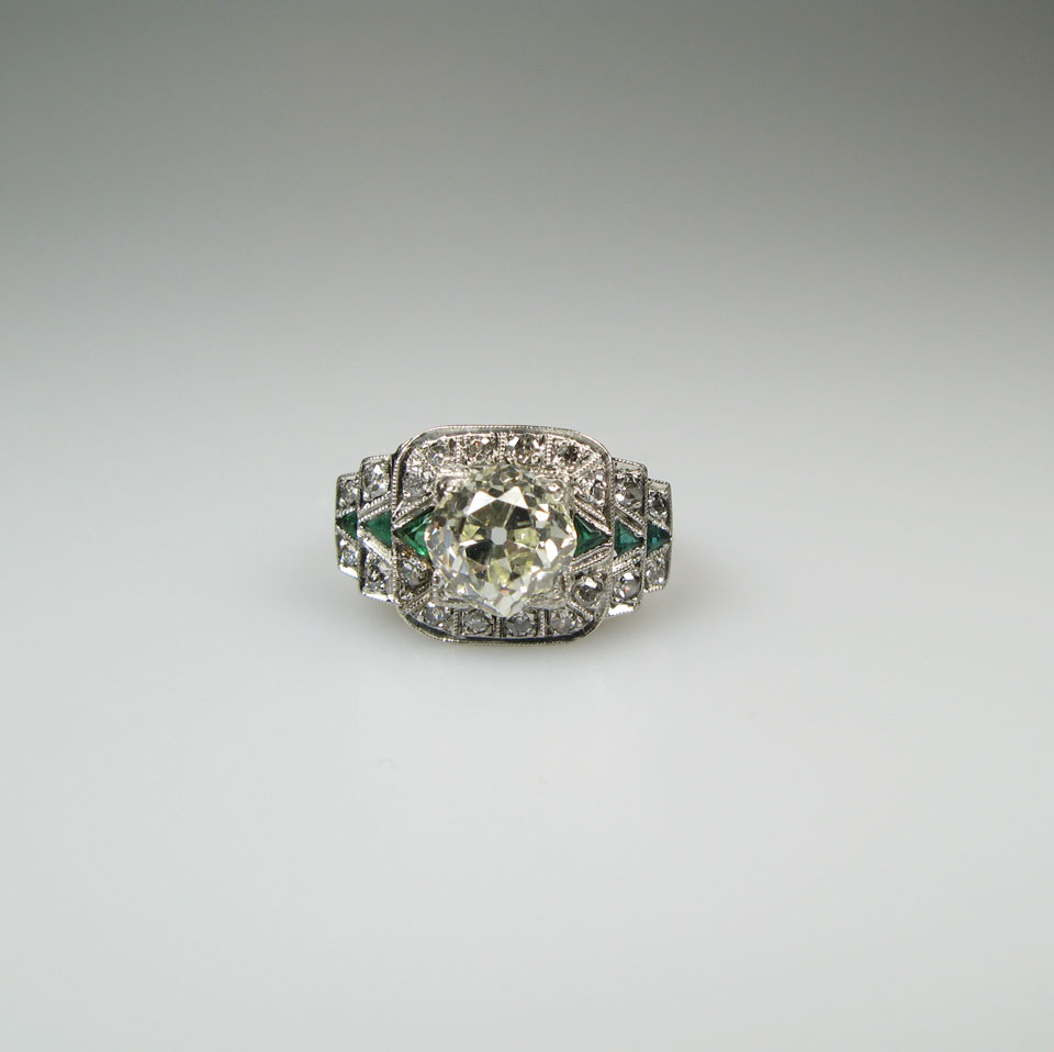 Appraisal: Platinum Filigree Ring set with an old mine cut diamond