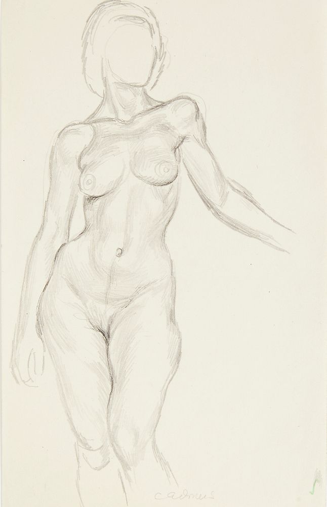 Appraisal: Paul Cadmus Faceless Female Nude Graphite and Ink on Paper