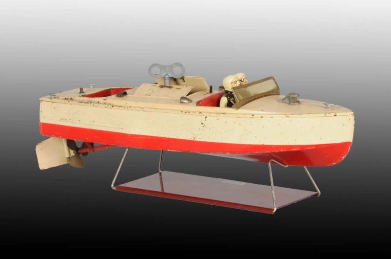 Appraisal: Lionel No Clockwork Motor Boat Description Pre-war Includes reproduction stand