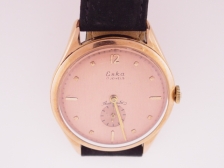 Appraisal: Eska round K rose gold J bumper automatic mm This