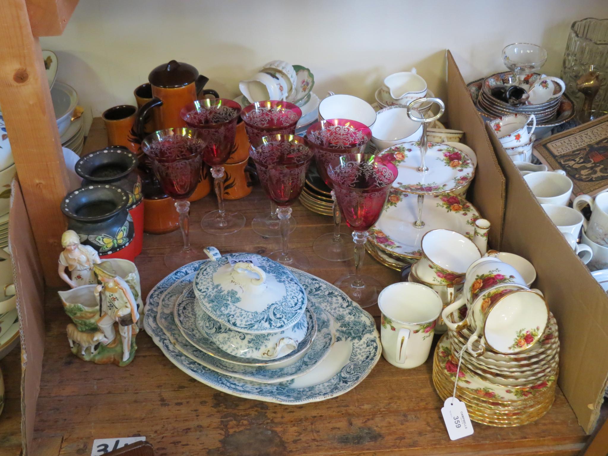 Appraisal: Royal Albert Old Country Roses teaset including two-tiered cake-plate together