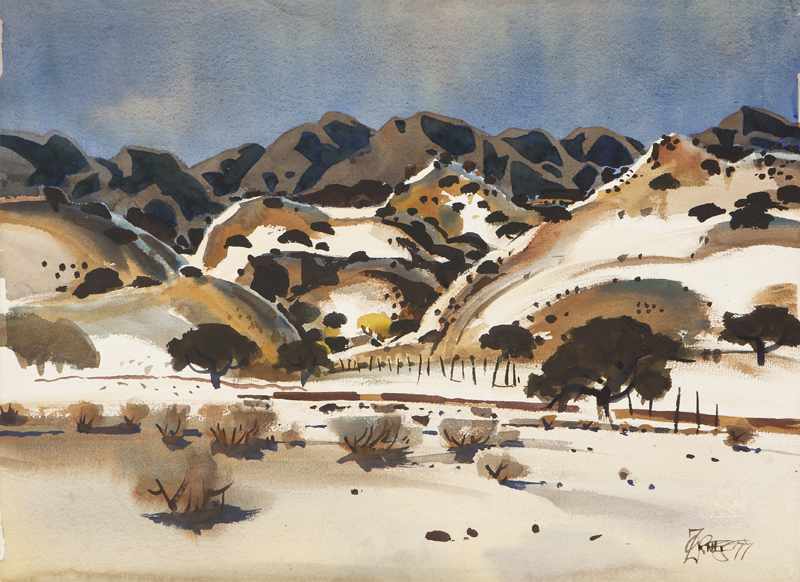 Appraisal: 'White Oak Canyon 'Cayama''' unframed watercolor on paper paper size