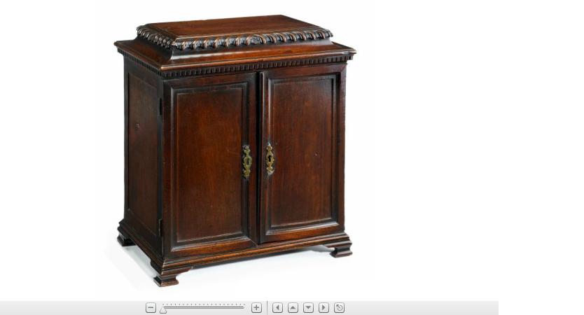 Appraisal: Fine George III mahogany fret carved table cabinetcirca