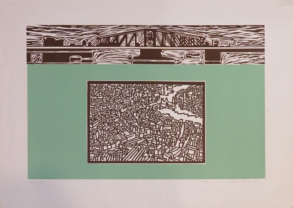 Appraisal: JACK PERLMUTTER AMERICAN - VENICE COLOR LINOCUT ARTIST PROOF PENCIL