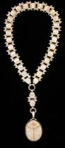 Appraisal: English Ladies Locket Chain circa - Bright-cut detail on sterling