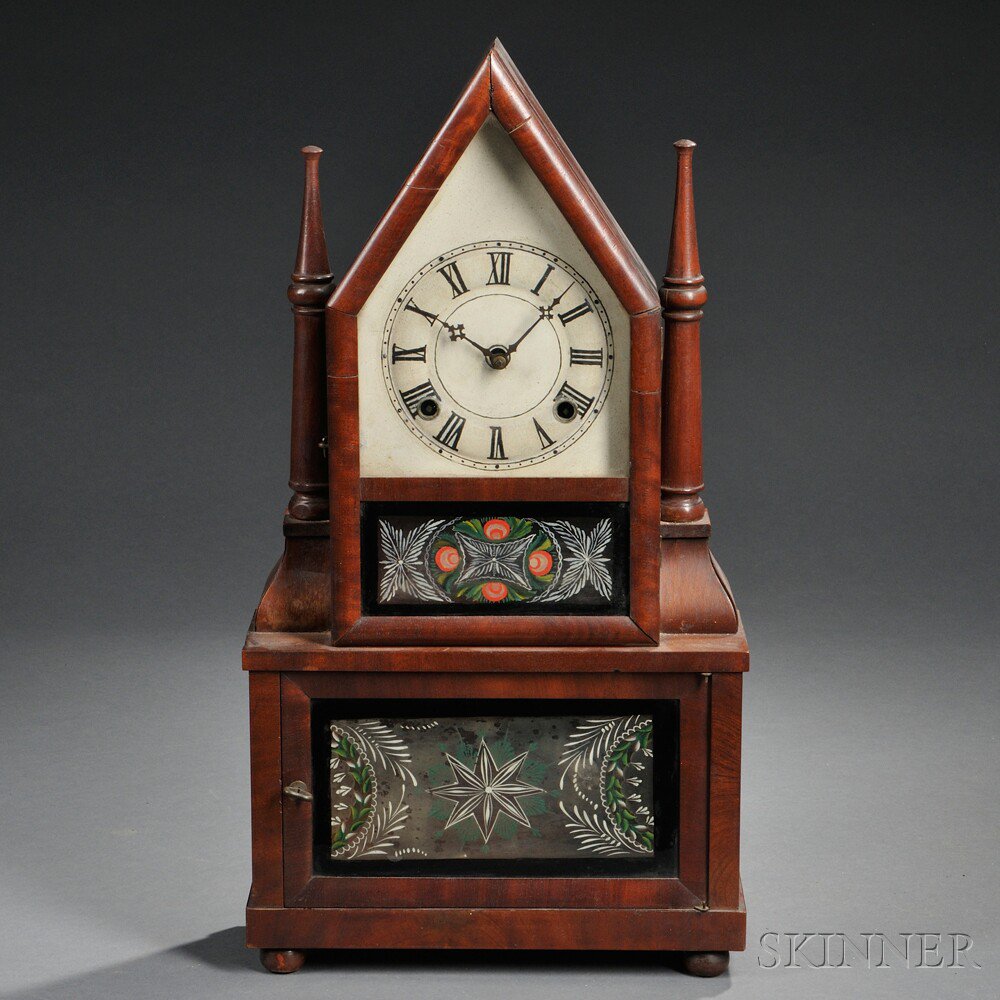 Appraisal: Birge Fuller Candlestick Steeple Clock c the mahogany case with