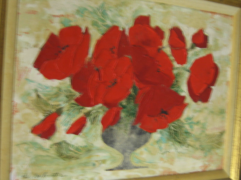 Appraisal: STELLA PERLMUTTER AMERICAN TH CENTURY POPPIES oil on masonite signed