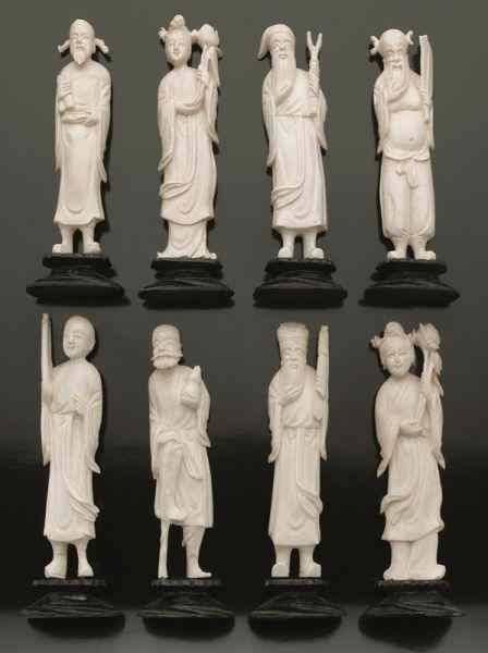 Appraisal: Chinese carved ivory eight immortals International shipping IS NOT available