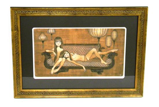 Appraisal: Audrey Kawasaki American b Mia and Mai polychrome giclee print