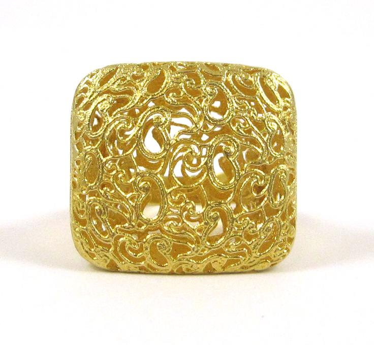 Appraisal: ITALIAN FOURTEEN KARAT GOLD FILIGREE RING weighing grams and marked