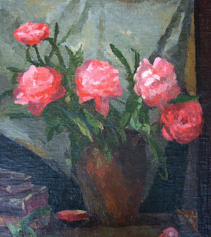 Appraisal: Davis American th century- Floral still life oil on canvas