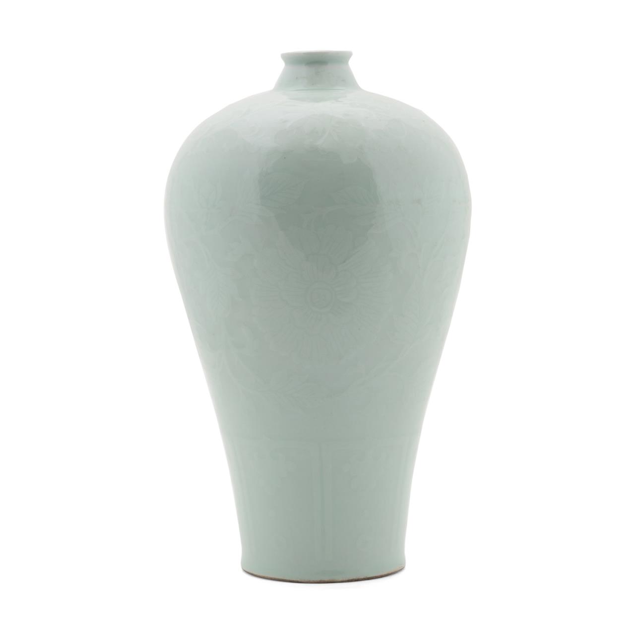 Appraisal: CHINESE CELADON LONGQUAN MEIPING VASE Chinese celadon Longquan Meiping vase